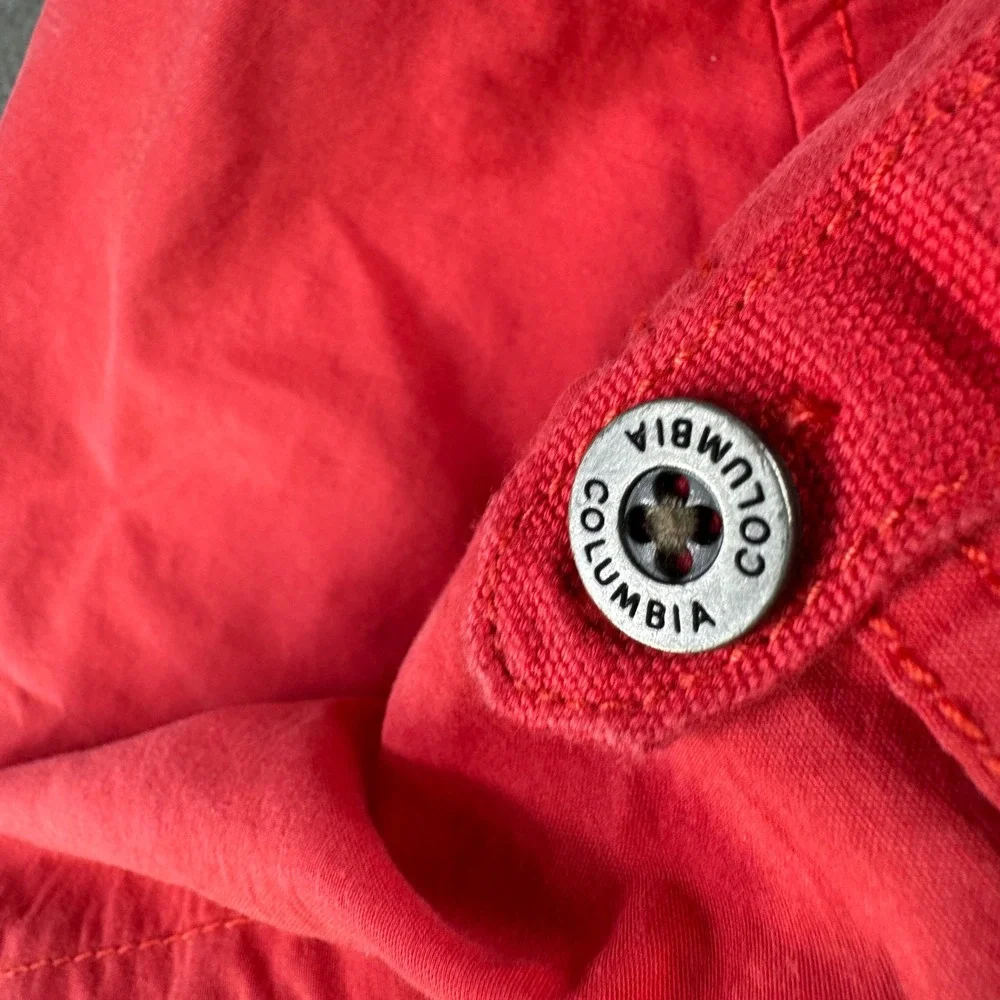 Columbia Jacket Men S Hooded Coral Full Zip Cotton Blend Hiking Outdoors‎